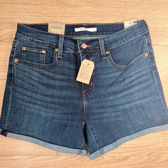 Levi's - NWT - Dark Blue Mid-Rise Denim Shorts - Picture 6 of 7